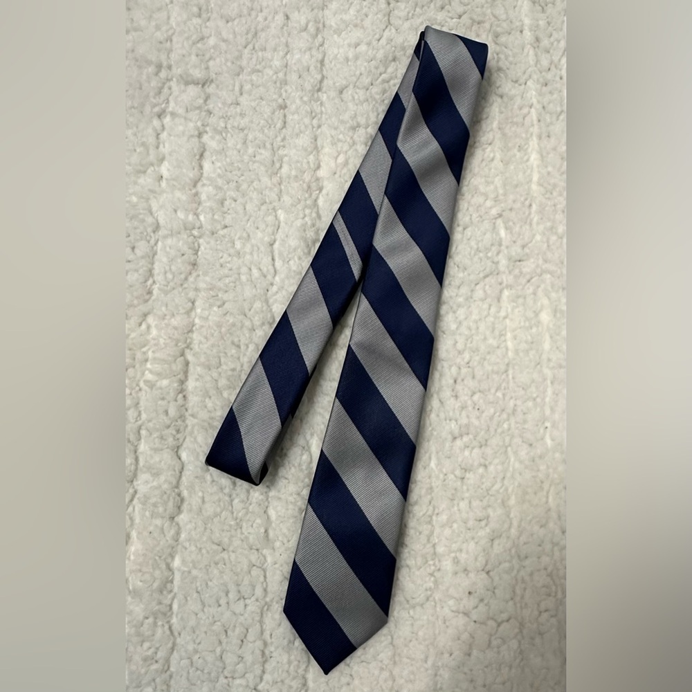 American Eagle Men’s Skinny Tie Beautiful Blue And Gray Stripped